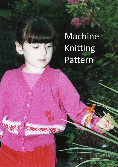 Machine Knit cardigan - Sweet Hearts and Snowflakes