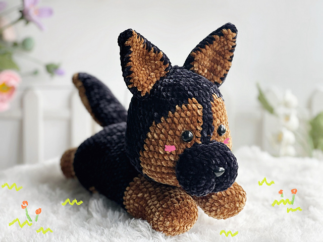 Ravelry: German Shepherd Amigurumi pattern by Sleek Grace