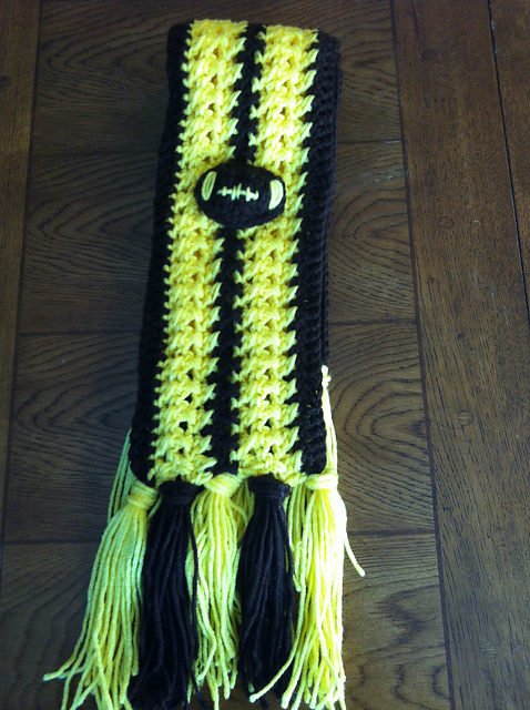 Crochet Football Scarf