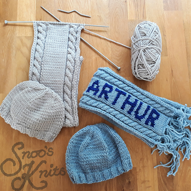 Name scarf and hat