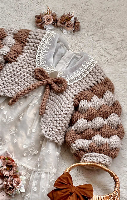 Two Colour Baby Cardigan