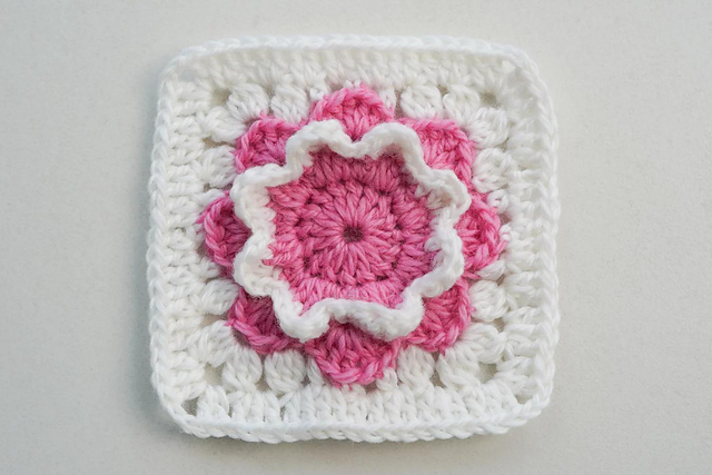 Dianthus Flower Granny Square