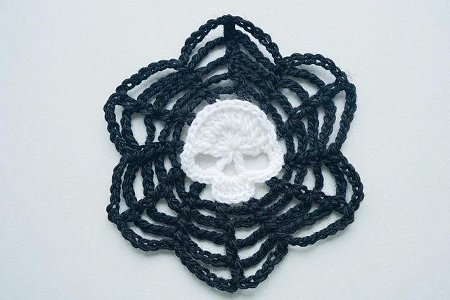 Spider Web Skull Granny Square