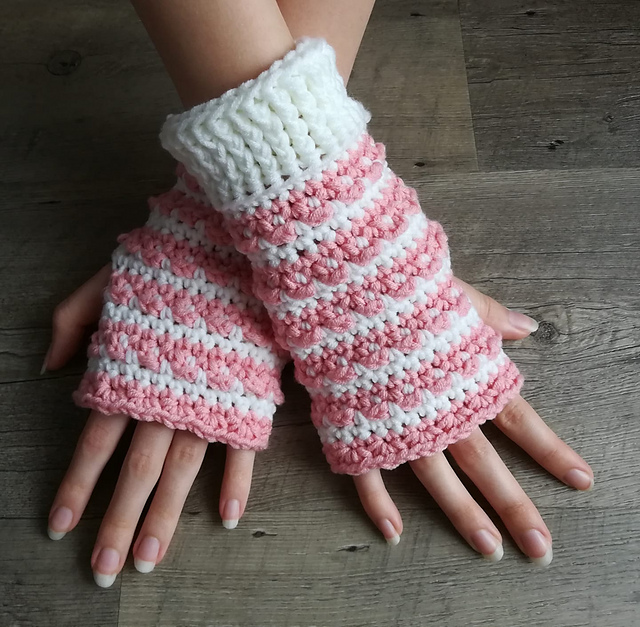 Candy Land Fingerless Mitts