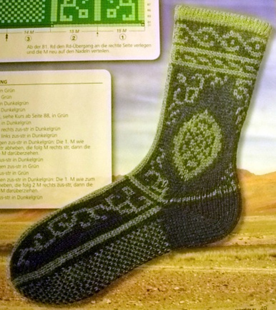 Mongolei - Damensocken mit Ornamenten