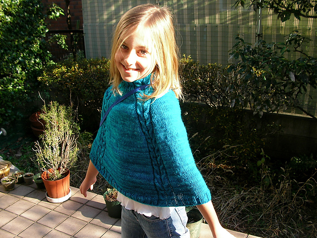 Grand Plan Top-Down Capelets: Cabled Turtleneck