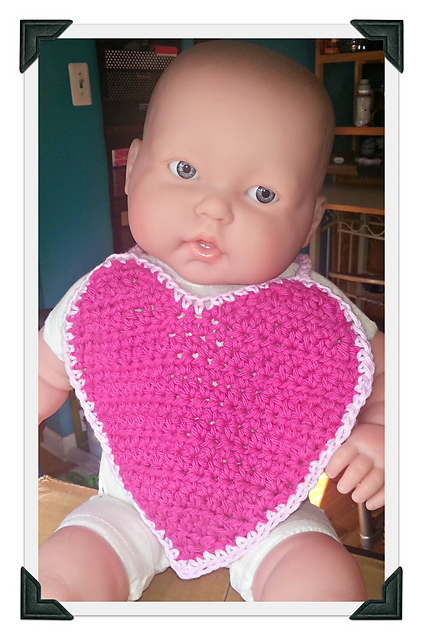 Crochet Heart Bib
