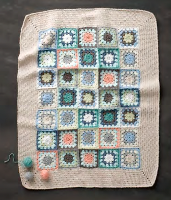 Crochet motif pram blanket