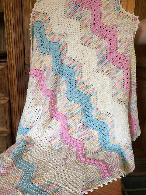Pixie Tunisian Ripple Blanket
