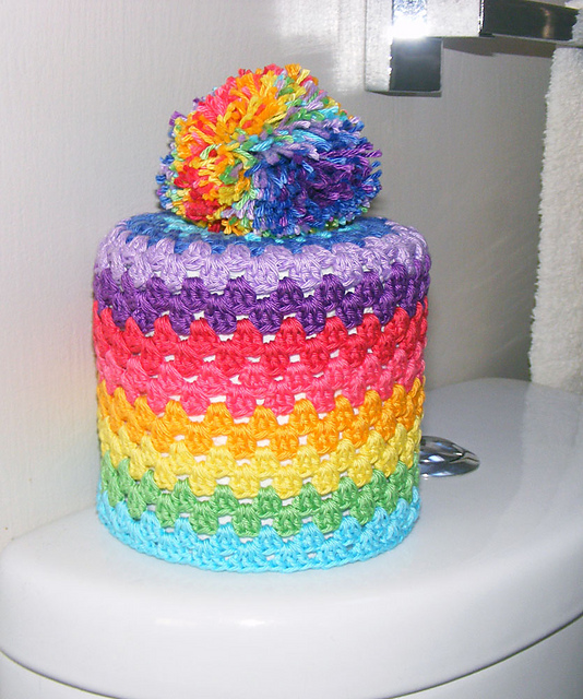 Rainbow toilet roll cover