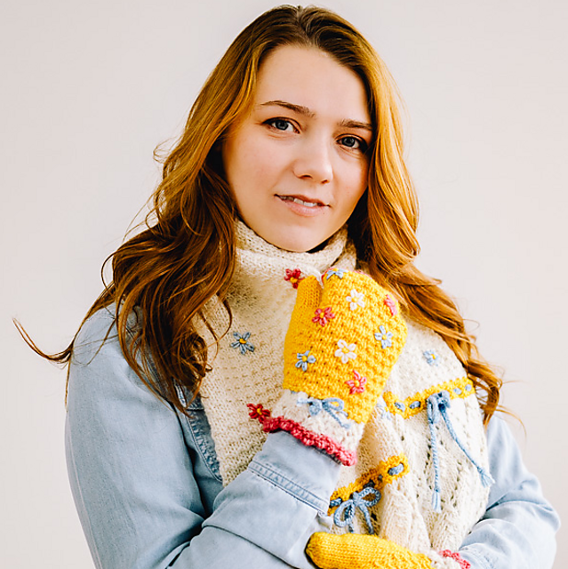 Merino Meadows Mitten & Scarf Set