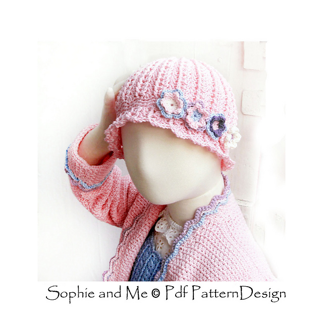 PINK BEANIE WITH FLOWERS