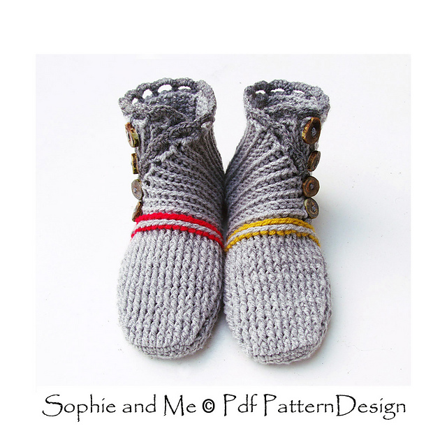 Wrap and Button Adult Booties