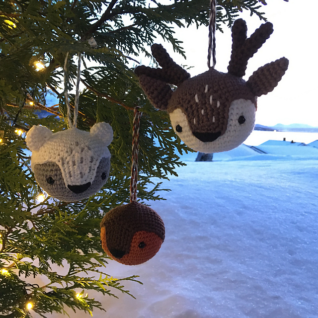 Reindeer, Polar Bear, Robin Christmas Decoration