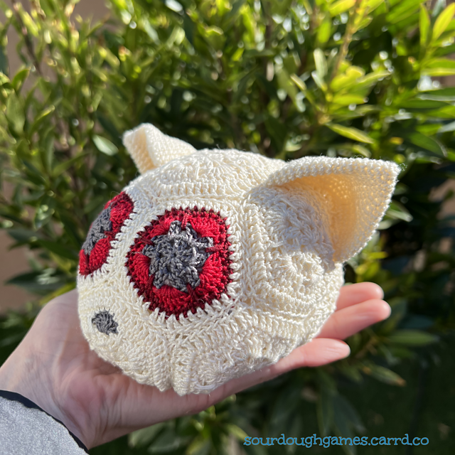 African Flower Granny Square Cat Skull