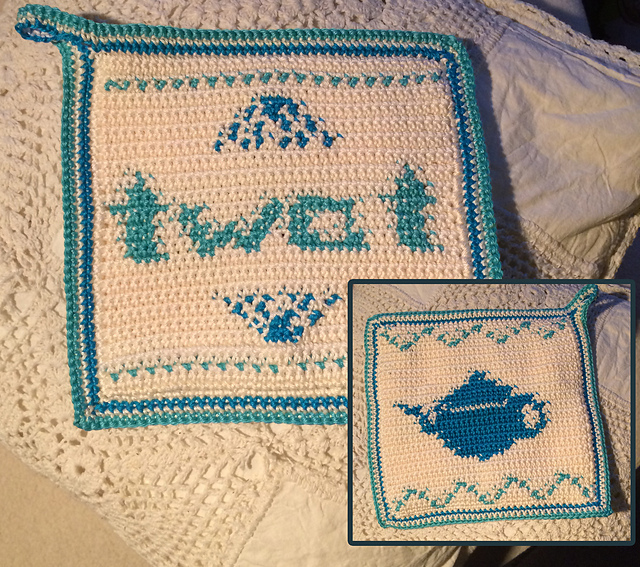 twat & teapot potholder