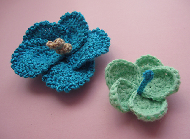 Hibiscus Flowers, Large and Small