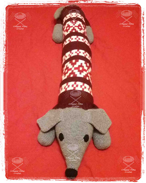 Ravelry Dog Draft Excluder pattern by Crossed Hooks Crochet
