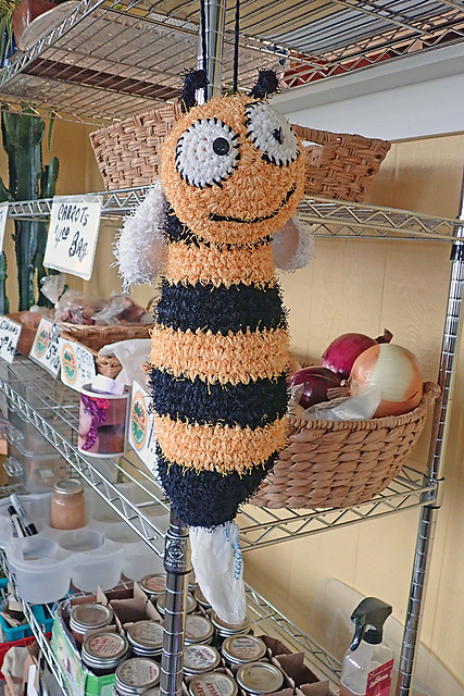Crocheted Bee Grocery Bag Holder