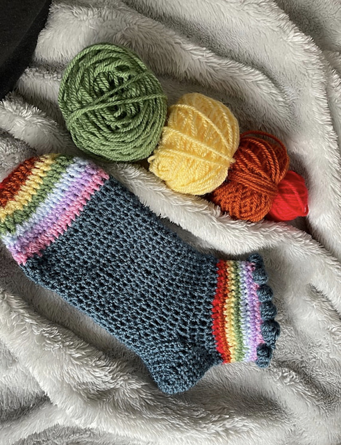 Rainbow toes socks