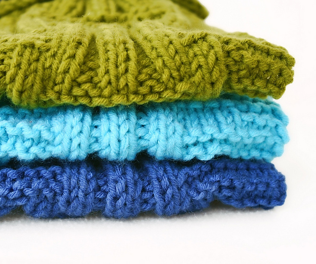 Three Button Linked Knit Headband - Cowl - Belt - Scarf 