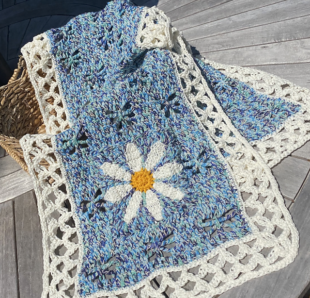 Butterflies and Daisies Pocket Shawl
