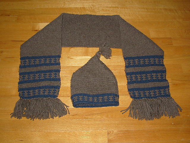 Check 'n Garter Stitch Set: Scarf