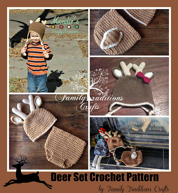 Deer Diaper Cover and Hat Set