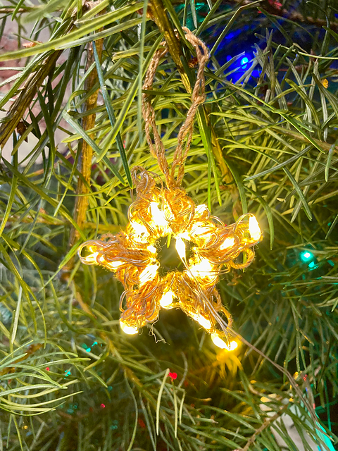 Light-Up Crochet Star Ornament