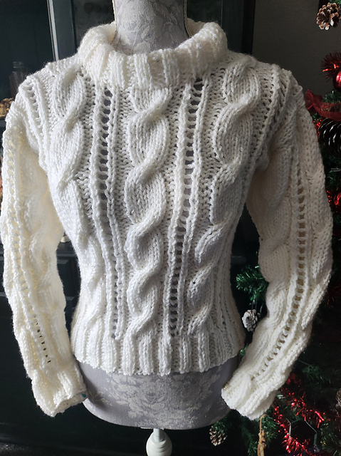 Chunky Cables & Lace Sweater