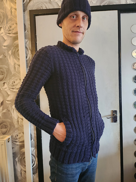 Mans Aran Zipper Jacket