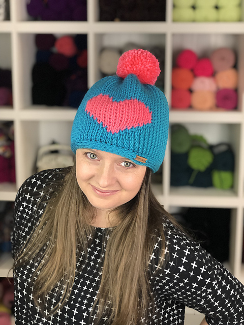 Tunisian Heart Beanie