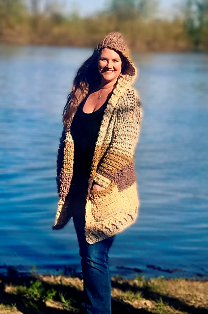 Ravelry: Kirra Cardi, Hooded Cardigan pattern by Tasha Margette