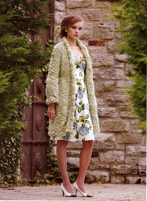 Long Coat with Chevron Lace