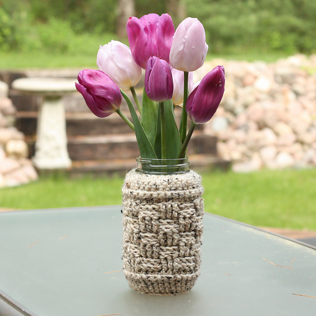 Basketweave Mason Jar Vase