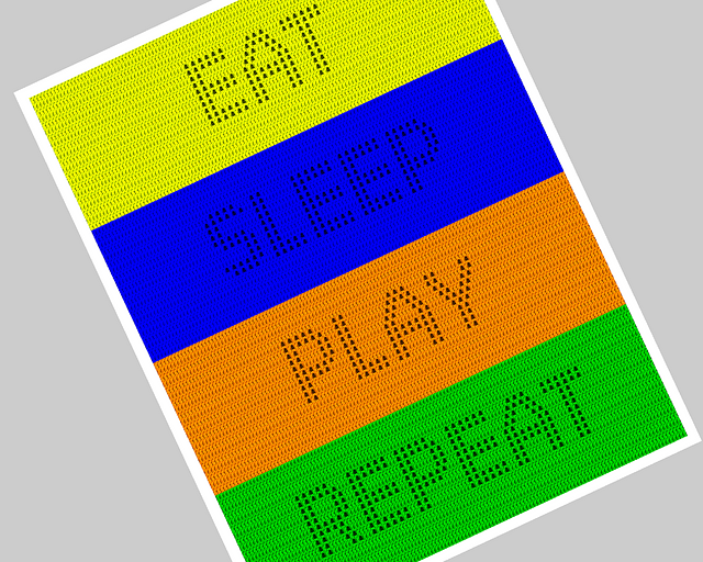 Eat Sleep Play Repeat Filet Blanket