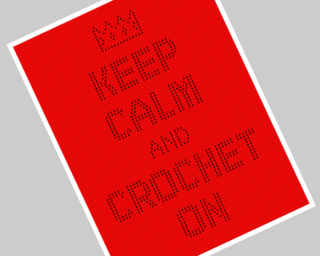 Keep Calm And Crochet On Filet Blanket