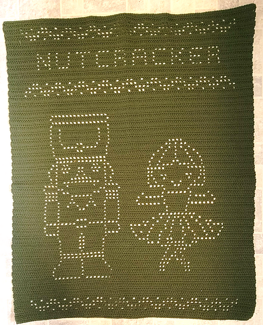 Nutcracker and Ballerina Filet Blanket