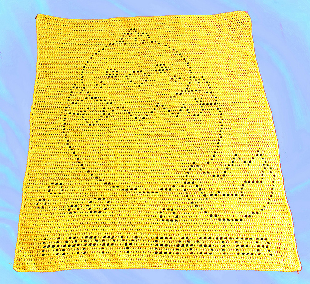 Easter Chick Filet Blanket