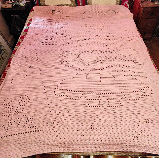 Princess and Castle Filet Blanket