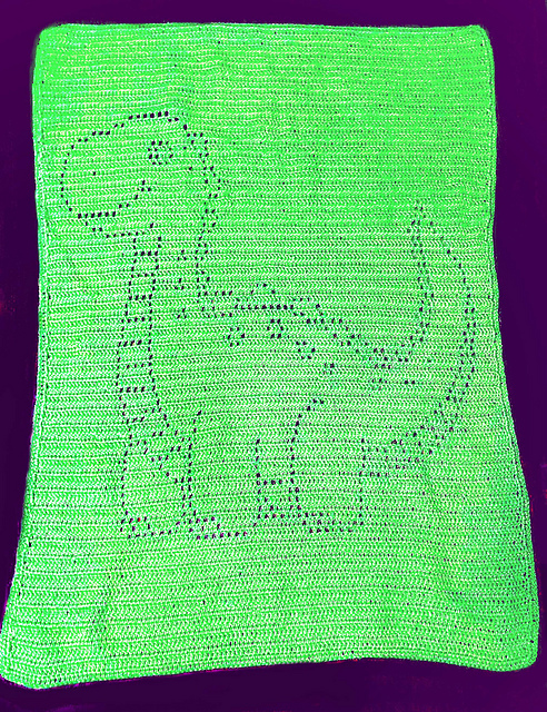 Dinosaur Filet Blanket