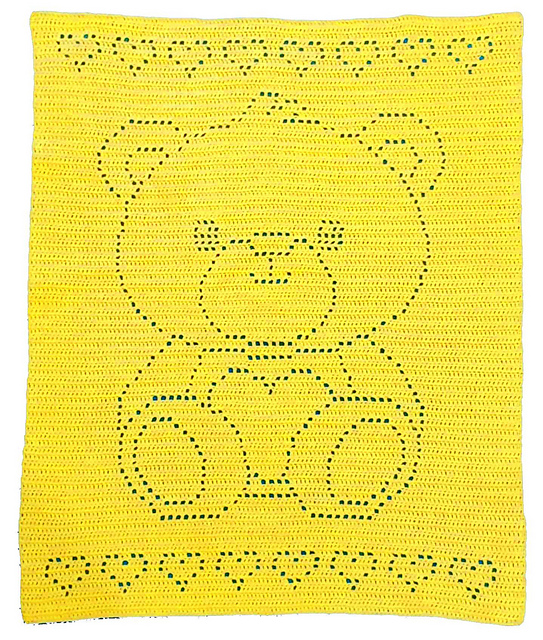 Teddy Bear Filet Blanket