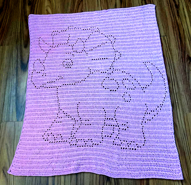 Spikelette the Dinosaur Filet Blanket