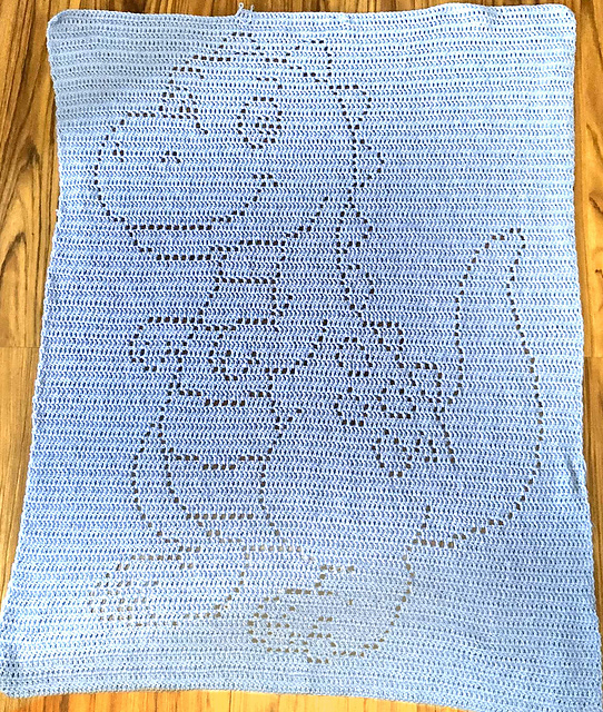 Roary the Dinosaur Filet Blanket