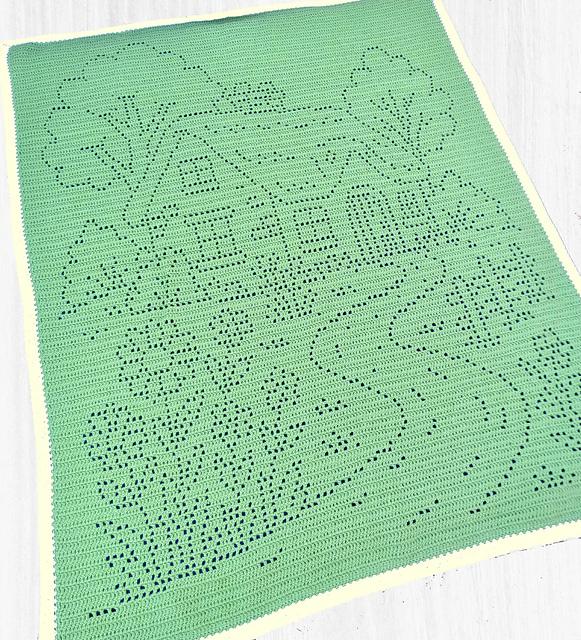 Cottage Filet Crochet Blanket