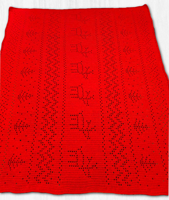 Reindeer Nordic Pattern Filet Blanket