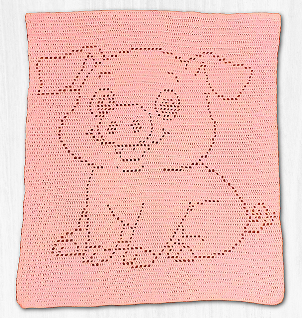 Cute Pig Filet Blanket