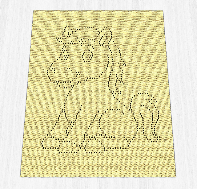Cute Horse Filet Blanket