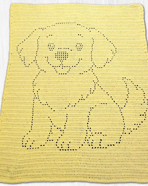 Cute Golden Retriever Filet Blanket