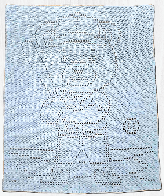 Baseball Bear Filet Blanket